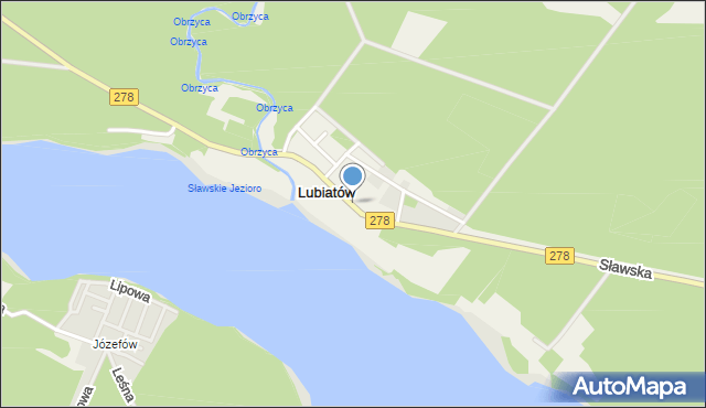 Lubiatów gmina Sława, Sławska, mapa Lubiatów gmina Sława