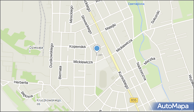 Lublin, Słowackiego Juliusza, mapa Lublina