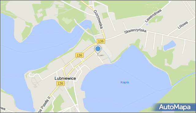 Lubniewice, Słoneczna, mapa Lubniewice