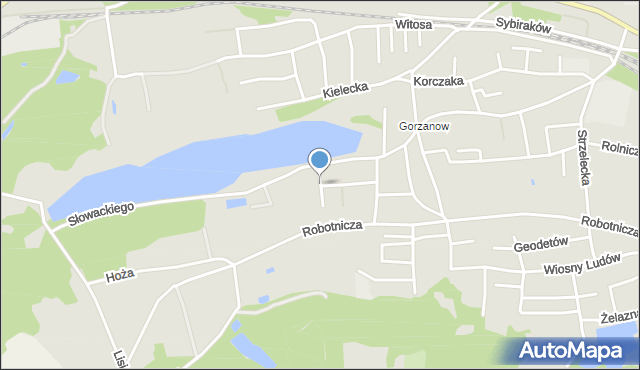 Lubsko, Słowicza, mapa Lubsko