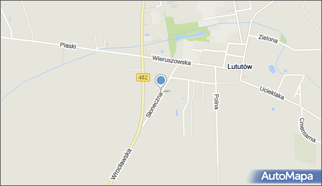 Lututów, Słoneczna, mapa Lututów