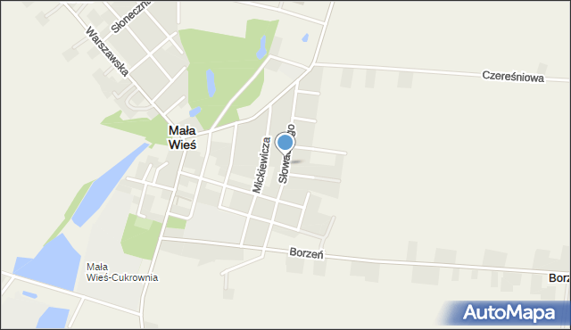 Mała Wieś powiat płocki, Słowackiego Juliusza, mapa Mała Wieś powiat płocki