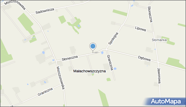 Małachowszczyzna, Słoneczna, mapa Małachowszczyzna