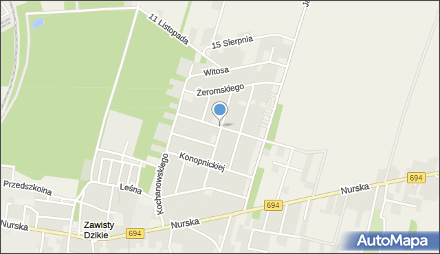 Małkinia Górna, Słowackiego Juliusza, mapa Małkinia Górna