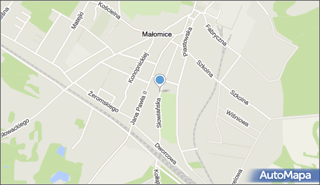 Małomice, Słowiańska, mapa Małomice