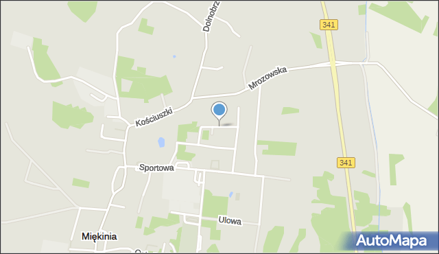Miękinia powiat średzki, Słoneczna, mapa Miękinia powiat średzki