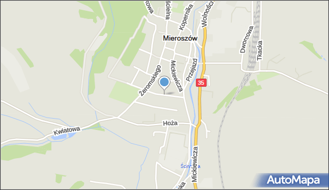 Mieroszów, Słowackiego Juliusza, mapa Mieroszów