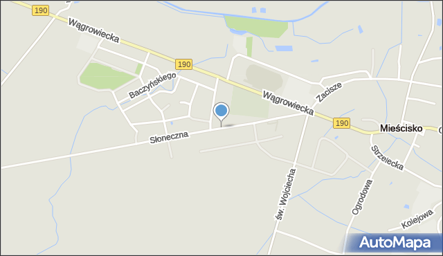 Mieścisko powiat wągrowiecki, Słoneczna, mapa Mieścisko powiat wągrowiecki