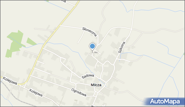 Milcza, Słoneczna, mapa Milcza