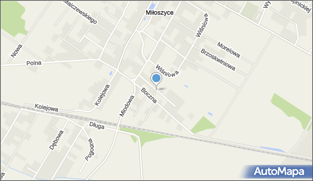 Miłoszyce, Słoneczna, mapa Miłoszyce