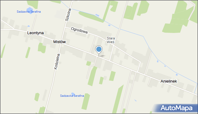 Mistów, Słoneczna, mapa Mistów