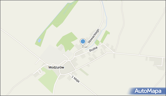 Modzurów, Słowackiego Juliusza, mapa Modzurów