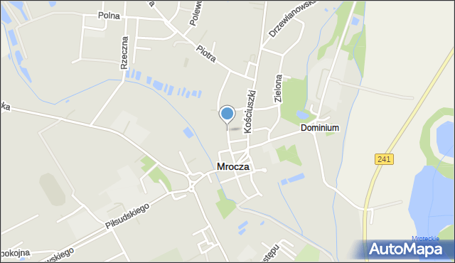 Mrocza, Śluzowa, mapa Mrocza