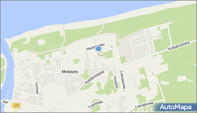 Mrzeżyno, Śliska, mapa Mrzeżyno