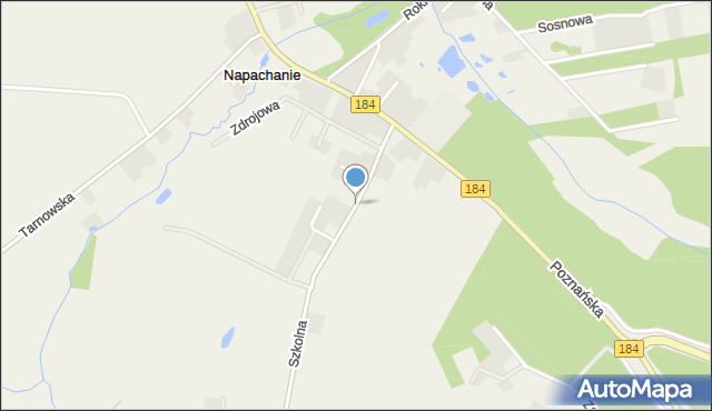 Napachanie, Słoneczna, mapa Napachanie