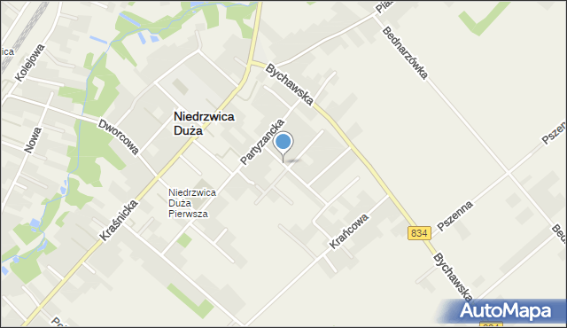 Niedrzwica Duża, Słoneczna, mapa Niedrzwica Duża