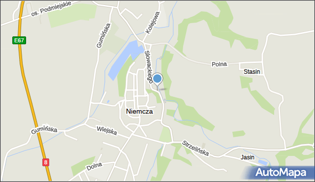 Niemcza, Słowackiego Juliusza, mapa Niemcza