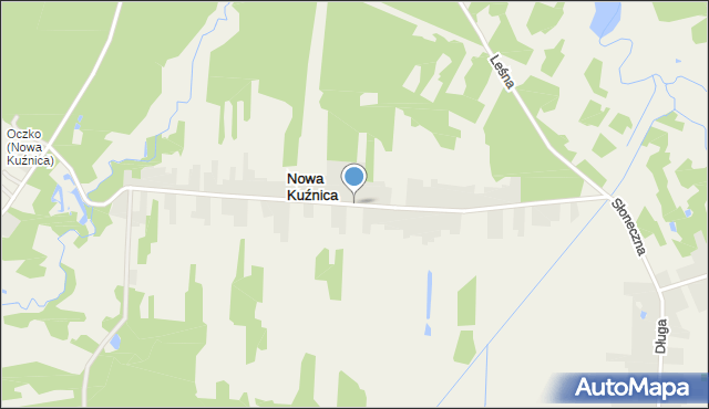 Nowa Kuźnica gmina Koziegłowy, Słoneczna, mapa Nowa Kuźnica gmina Koziegłowy