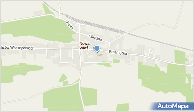 Nowa Wieś gmina Przemęt, Słoneczna, mapa Nowa Wieś gmina Przemęt