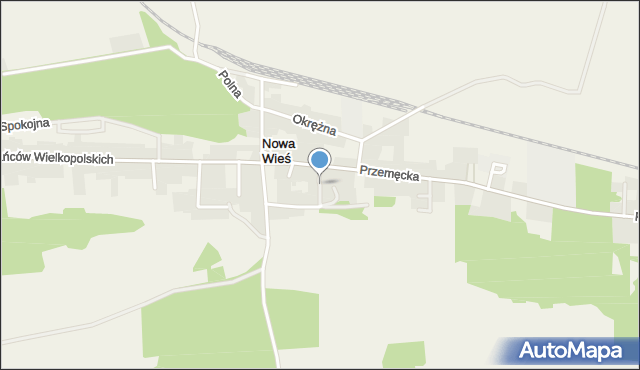 Nowa Wieś gmina Przemęt, Słoneczna, mapa Nowa Wieś gmina Przemęt