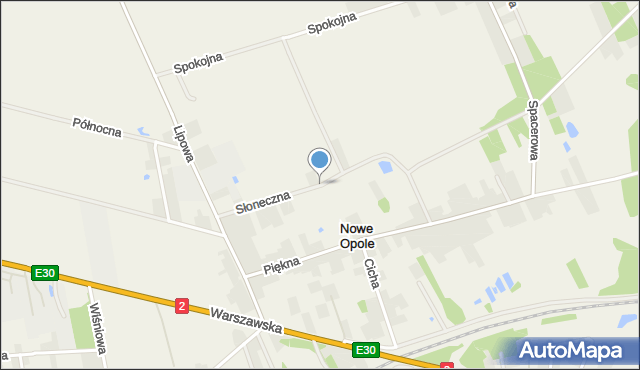 Nowe Opole, Słoneczna, mapa Nowe Opole