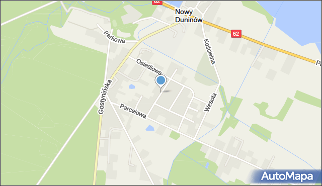 Nowy Duninów, Słoneczna, mapa Nowy Duninów