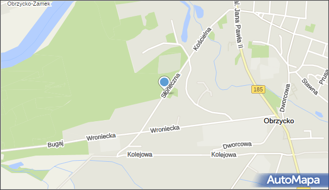 Obrzycko, Słoneczna, mapa Obrzycko