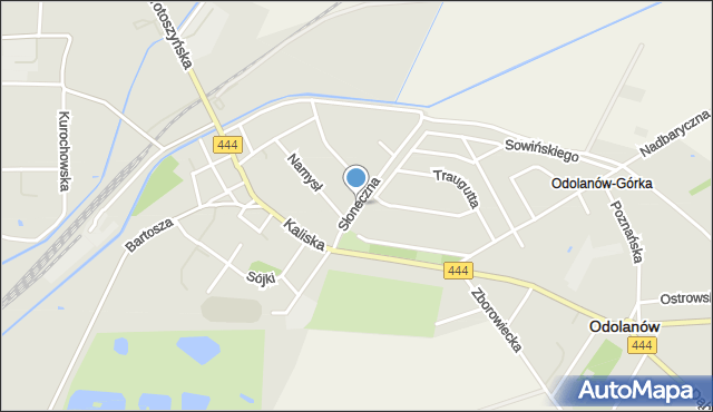 Odolanów powiat ostrowski, Słoneczna, mapa Odolanów powiat ostrowski