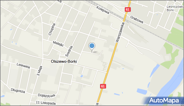 Olszewo-Borki, Słowackiego Juliusza, mapa Olszewo-Borki