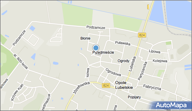 Opole Lubelskie, Słoneczna, mapa Opole Lubelskie