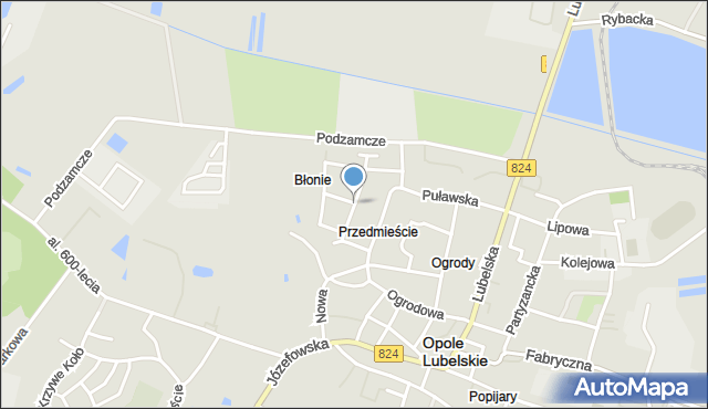 Opole Lubelskie, Słowackiego Juliusza, mapa Opole Lubelskie