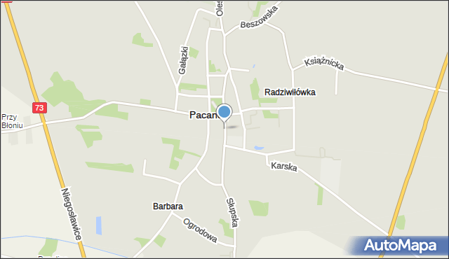 Pacanów powiat buski, Słupska, mapa Pacanów powiat buski