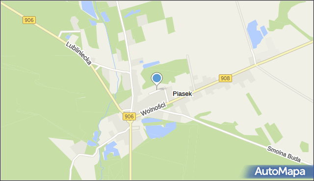 Piasek gmina Woźniki, Słoneczna, mapa Piasek gmina Woźniki