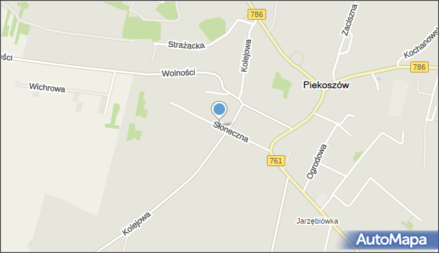 Piekoszów, Słoneczna, mapa Piekoszów