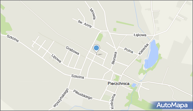 Pierzchnica powiat kielecki, Słowackiego Juliusza, mapa Pierzchnica powiat kielecki