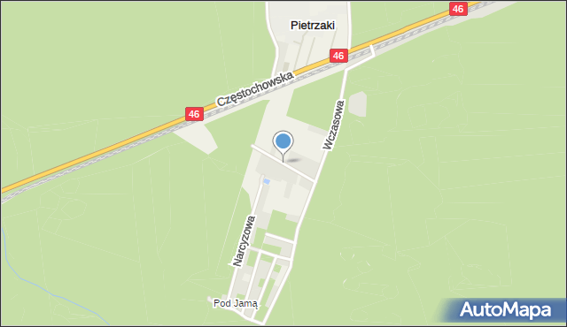 Pietrzaki, Słoneczna, mapa Pietrzaki