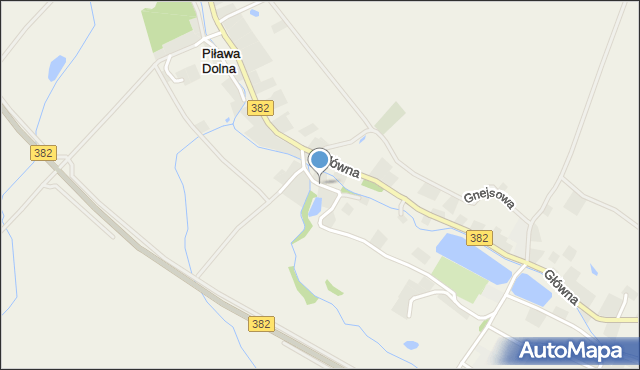 Piława Dolna, Słoneczna, mapa Piława Dolna