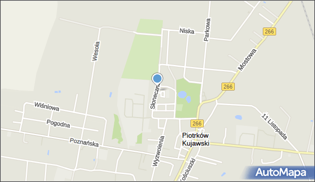 Piotrków Kujawski, Słoneczna, mapa Piotrków Kujawski