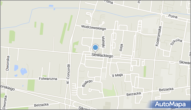 Piotrków Trybunalski, Słowackiego Juliusza, mapa Piotrków Trybunalski