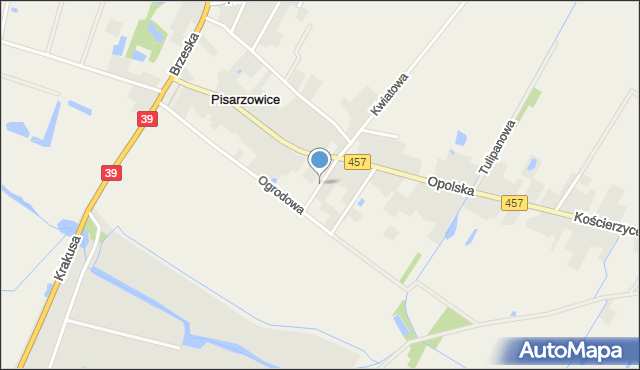 Pisarzowice gmina Lubsza, Słoneczna, mapa Pisarzowice gmina Lubsza