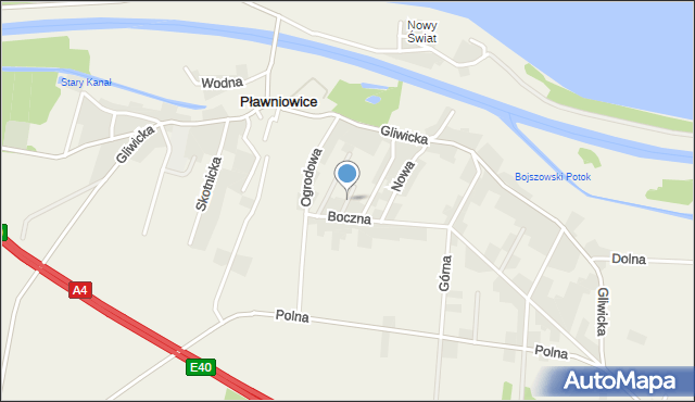 Pławniowice, Słoneczna, mapa Pławniowice