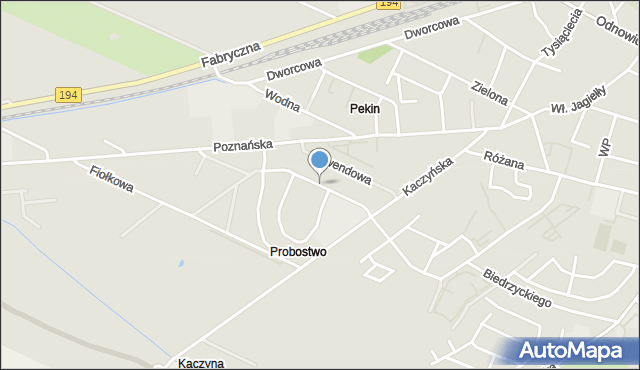 Pobiedziska, Słonecznikowa, mapa Pobiedziska