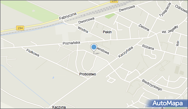 Pobiedziska, Słonecznikowa, mapa Pobiedziska