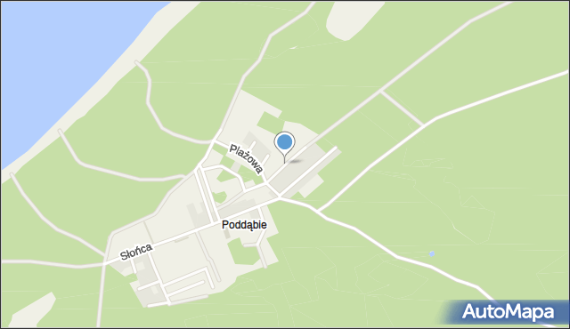 Poddąbie, Słoneczna, mapa Poddąbie