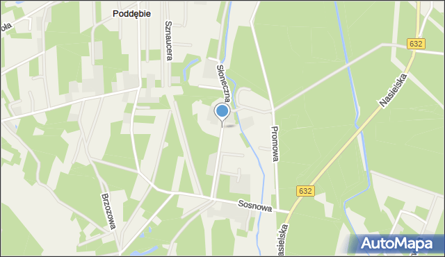 Poddębie, Słoneczna, mapa Poddębie