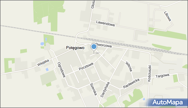 Potęgowo powiat słupski, Słoneczna, mapa Potęgowo powiat słupski