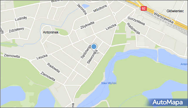 Poznań, Sławomira, mapa Poznania