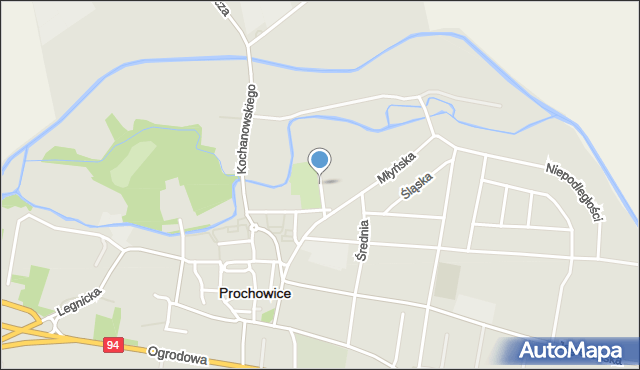 Prochowice, Słowackiego Juliusza, mapa Prochowice