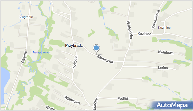 Przybradz, Słoneczna, mapa Przybradz