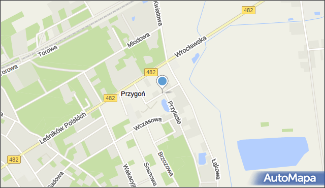 Przygoń, Słoneczna, mapa Przygoń